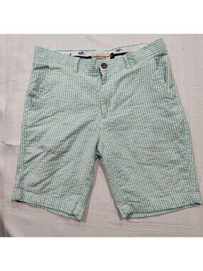 Hudson & Barrow Fair Aqua HB-7037133 Seersucker Shorts 9" Inseam (Size 30)